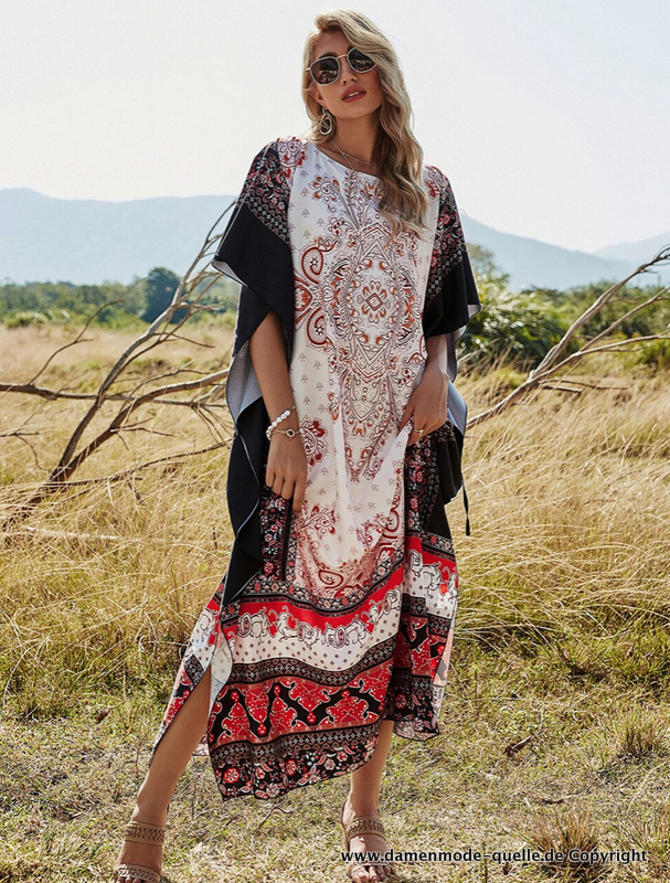 Kleider 2024 | Maxi Boho Print Sommer Strandkleid Lang | Damenmode Günstig  Online Kaufen