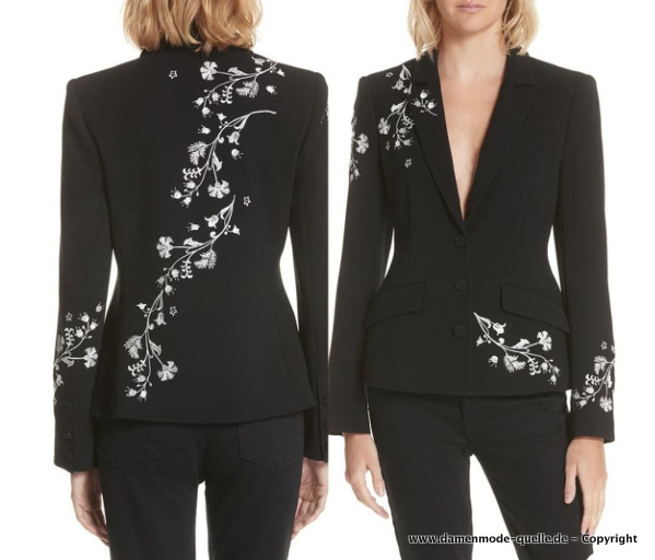 Eleganter Blumen Print Hosenanzug Elegant in Schwarz