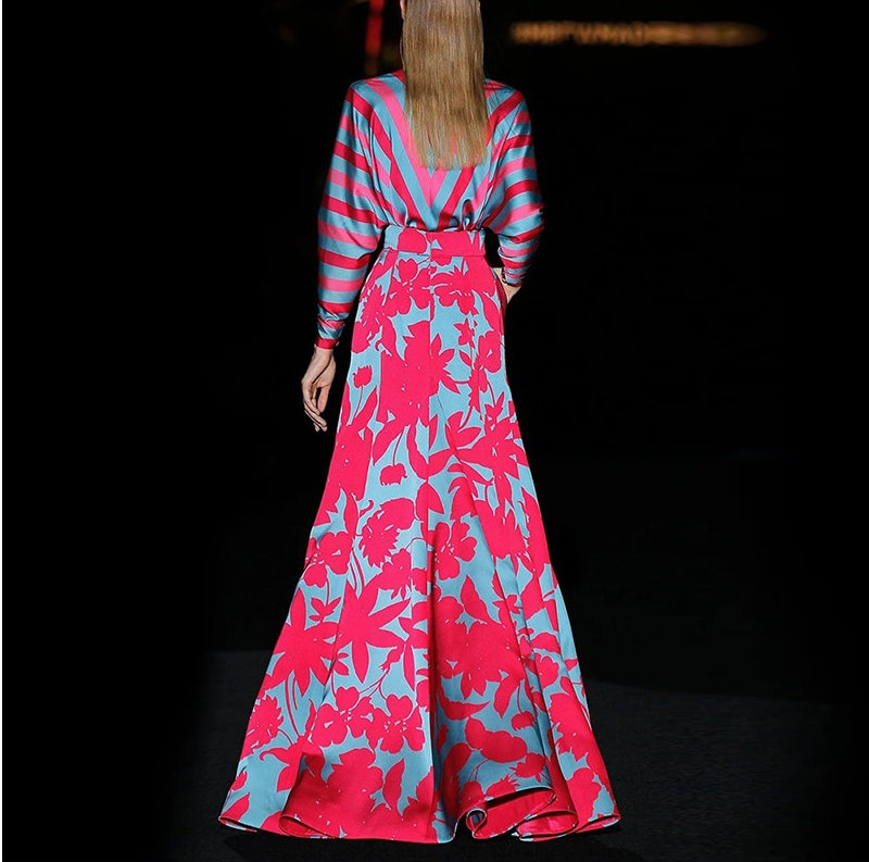 2023 Damen Strand Kleid Vintage Boho 3D Druck Maxi Kleid 