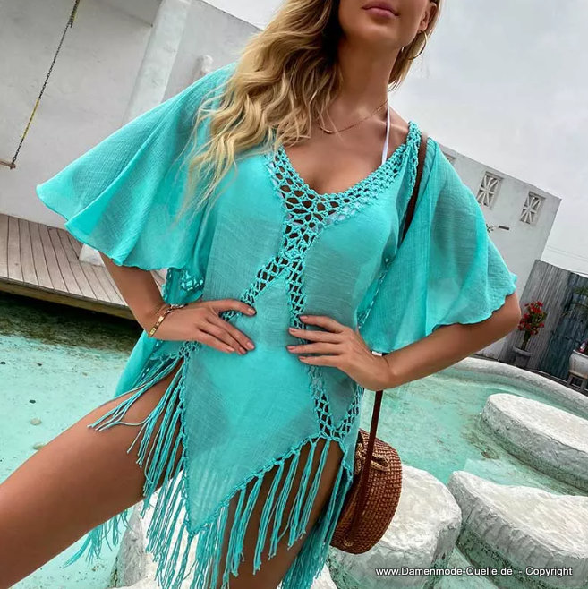 Beach Cover Up Strandkleid A Linie Hellblau