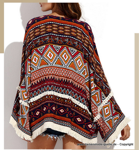 Boho Style Kimono Strickjacke 