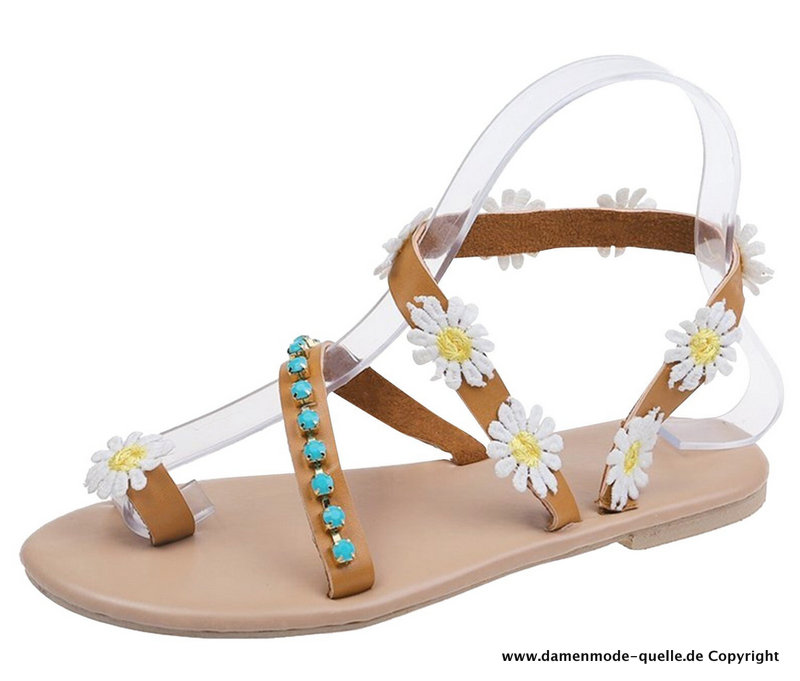 Bohosytle Sommerschuhe mit Blumen