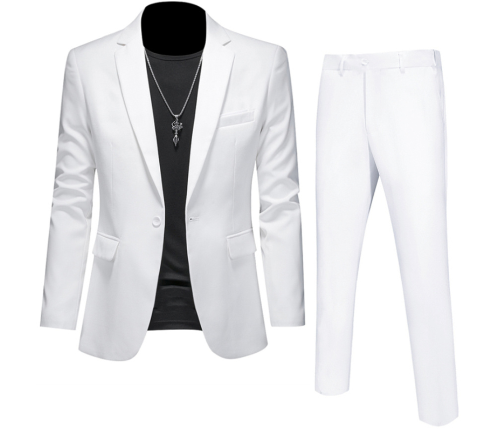 Business Herren Anzug Elegant in Weiß Zweiteilig