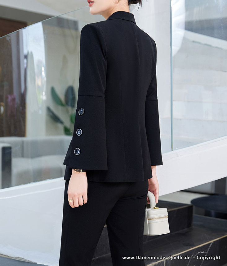 Business Outfit Hosenanzug für Damen in Schwarz Elegant
