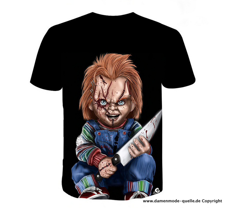 Chucky Sommer T-shirt für Herren Schwarz