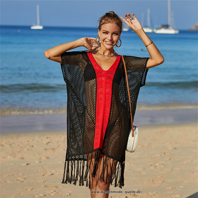 Damen Cover Up Sommerurlaub Strandkleid 