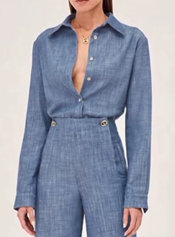Damen Outfit Zweiteiler Sportlich Elegant in Blau