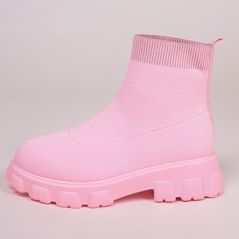 Damen Stiefel Socken Stiefel für Damen Kurz in Rosa