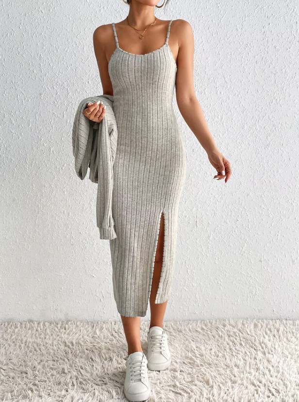 Damen Zweiteiler Outfit Strickkleid mit Jake im Set