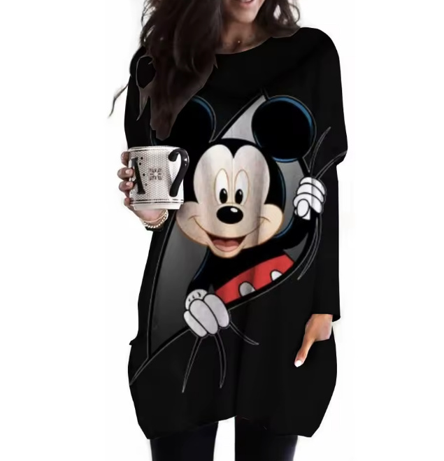 Disney Damen Long Shirt Abagail Schwarz