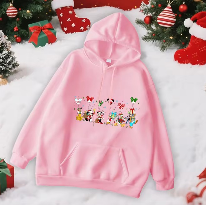 Disney Mickey Ballon Damen Weihnachtspullover in Rosa