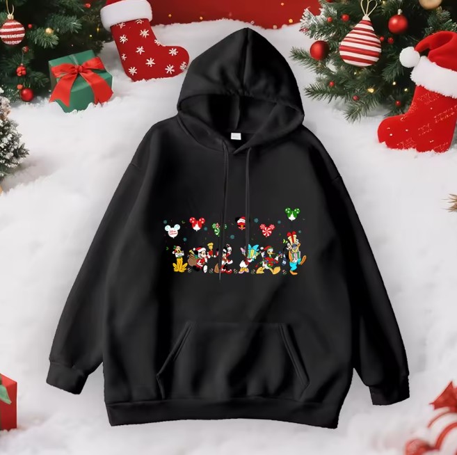 Disney Mickey Ballon Damen Weihnachtspullover in Schwarz