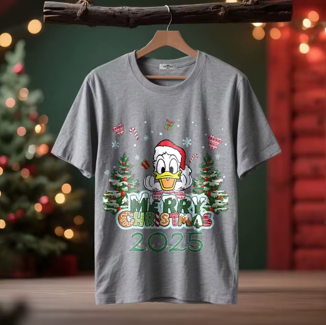 Donald Duck Damen Weihnachts-Shirt in Grau