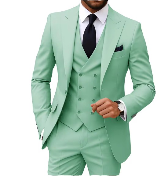 Eleganter Herrenanzug Dreiteilig in Mintgrün