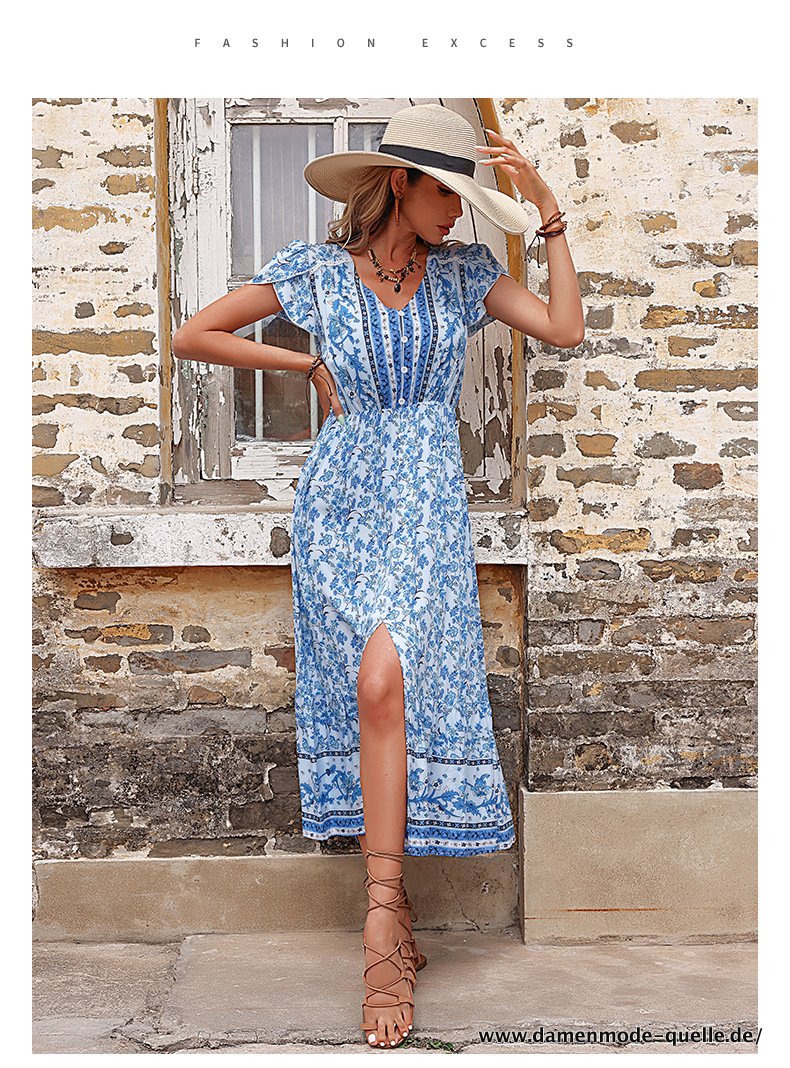 Elegantes Langes Sommer Boho Kleid für Damen 