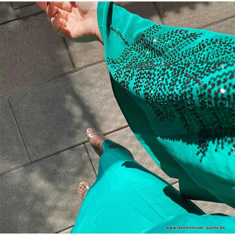 Elegantes Paillettenkleid Langarm Kleid für Damen 2023