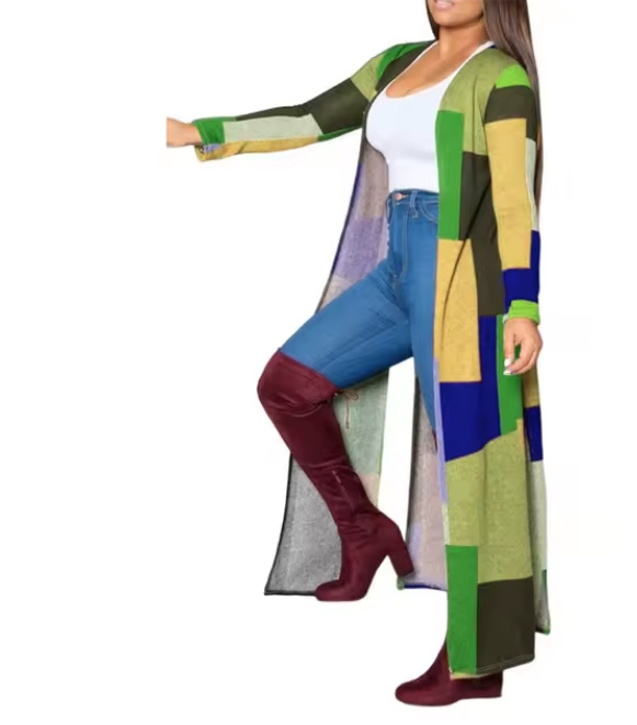 Farbblock Cardigan Delia Lange Strickjacke