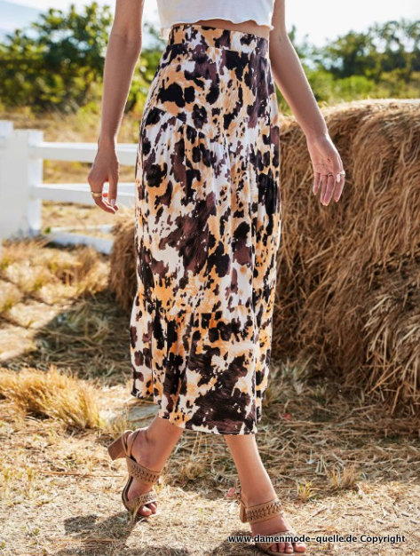 Fashion Print Sommer Rock mit hoher Taille