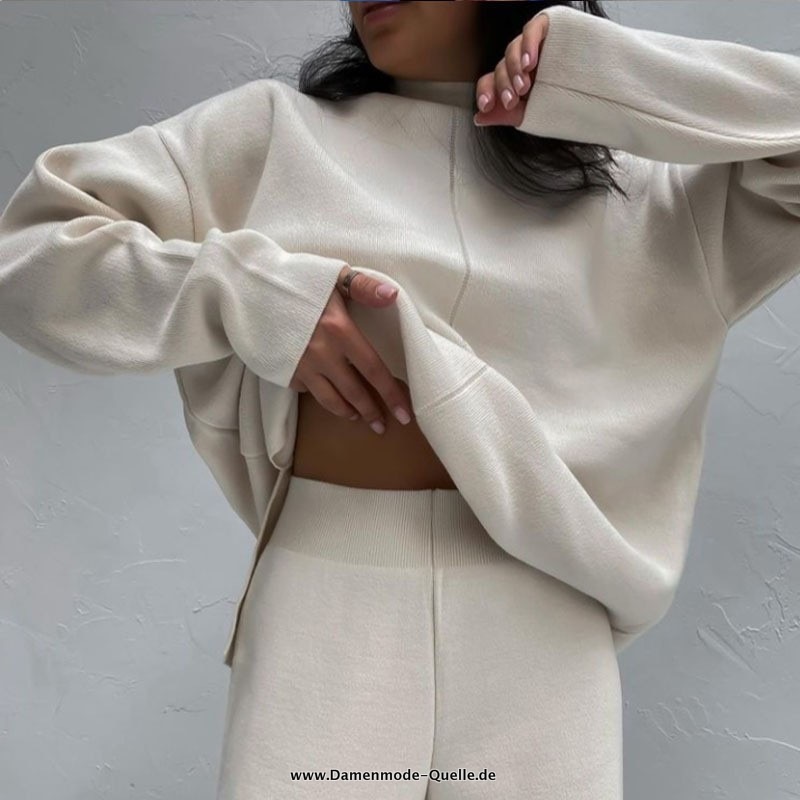 Freizeitanzug Ivory mit Breitem Bein - Outfits
