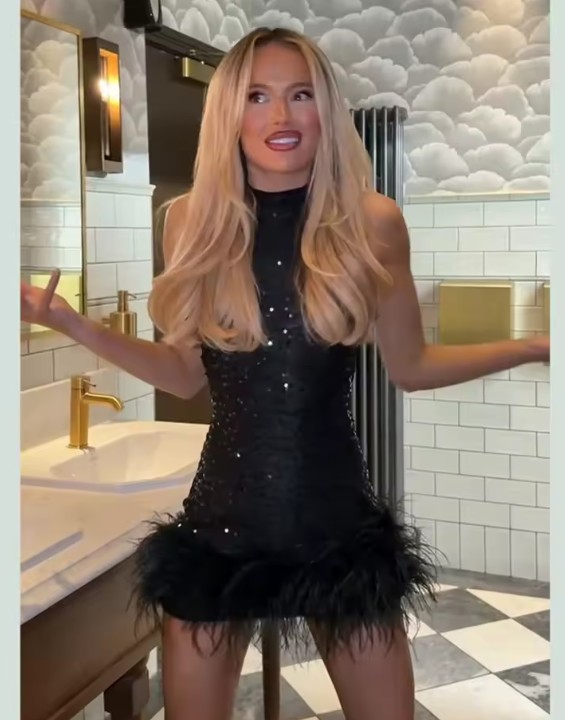 Glitzer Pailletten Patchwork Mini Party Kleid Sexy in Schwarz