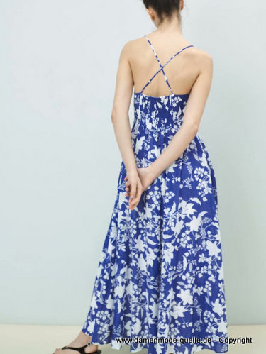 Kreuträger maxi Sommerkleid mit Blumen