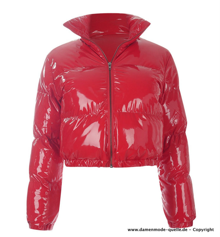 Kurze Winterjacke Parka in Rot