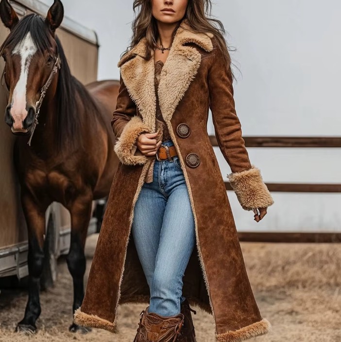 Langer Western Stil Damen Mantel Daline