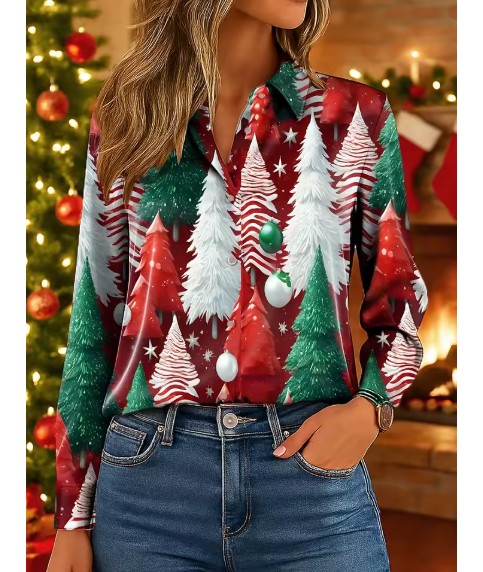 Langarm Damen Weihnachtsbluse Elora
