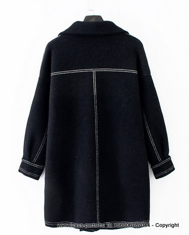 Lange Woll Mantel für Damen Schwarz