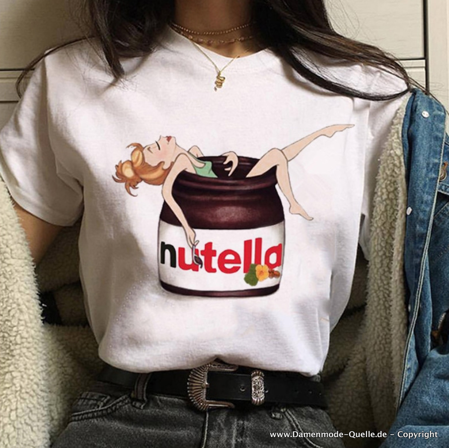 Lustige Damen T-Shirt mit Nutella Print