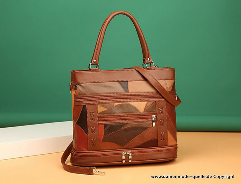 Luxus Designer Leder Damen Schulter Tasche Handtasche in Braun