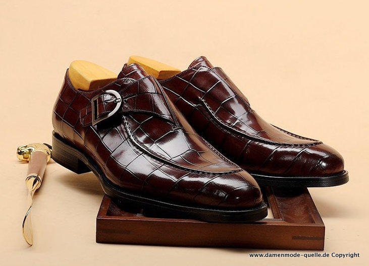 Luxus Leder Schuhe für Herren in Weinrot Braun