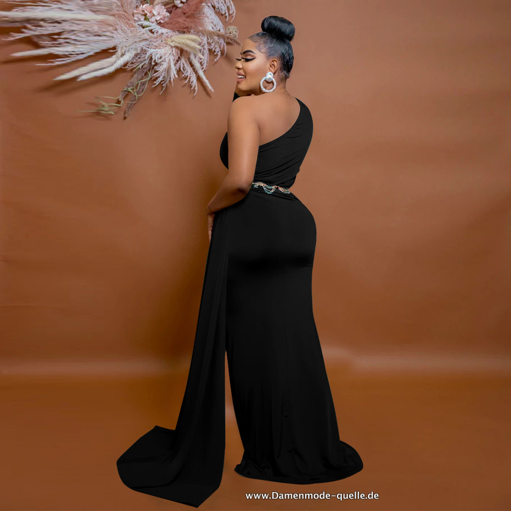 Meerjungfrau Bodycon Maxikleid in Schwarz