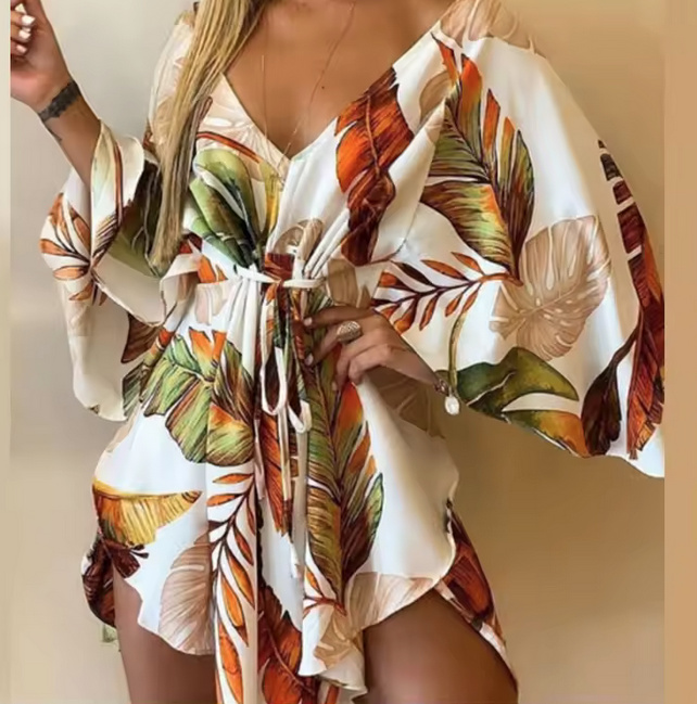 Mini Tunika Sommerkleid 2025 Annegret mit V Ausschnitt