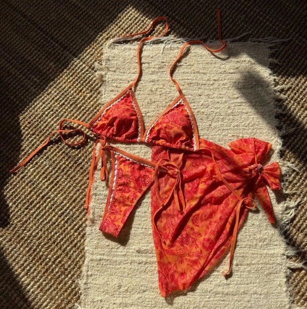 Neckholder Bikini Set 2025 mit Sarong Orange
