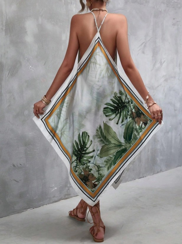 Neckholder Satin Maxi Sommerkleid 2025 Estrella