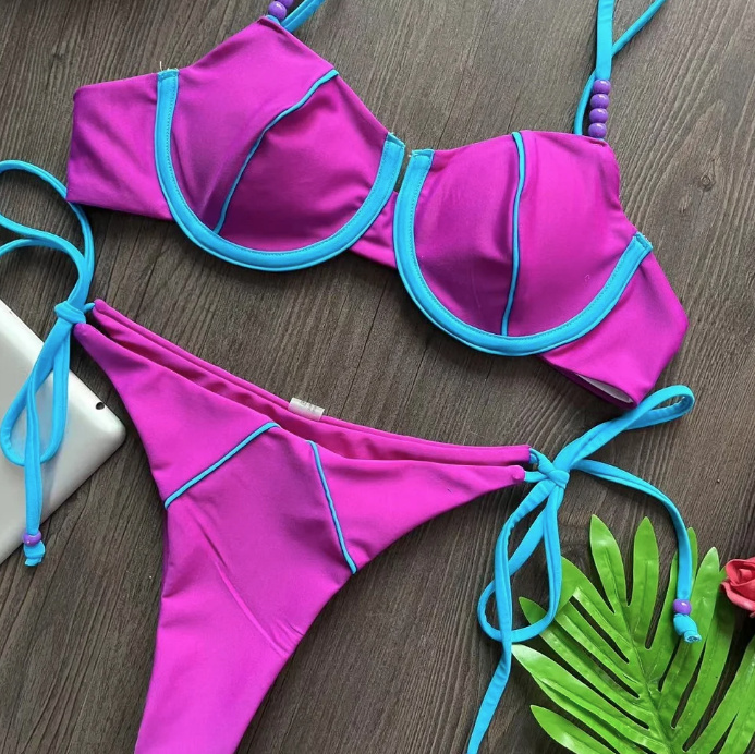 Neue Sexy Bikini Leialoha mit Perlen in Lila 