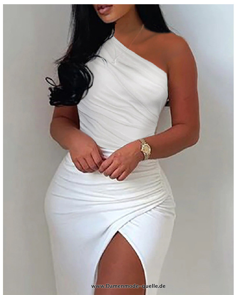 One Shoulder Maxikleid in weiß