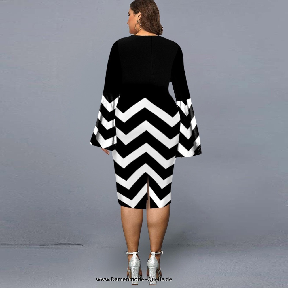 Plus Size Kleid für Elegant für Party mit V-Ausschnitt 