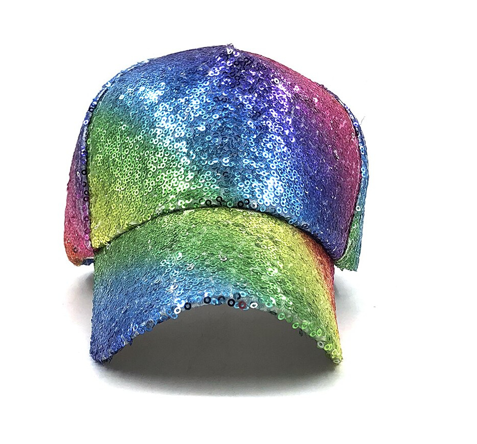 Regenbogen Pailletten Baseball Cap für Damen