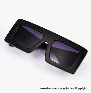 Retro Style Sonnenbrille Schwarz Grau