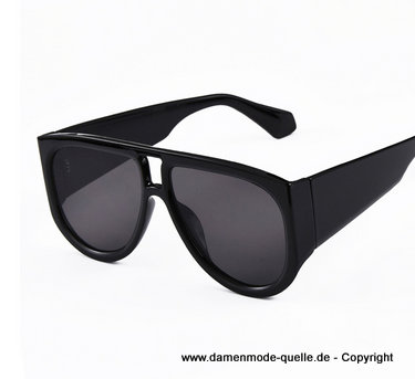 Retro Unisex Sonnenbrille in Schwarz