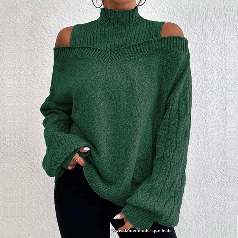 Rollkragenpullover Sexy Cut Out Lange Ärmel