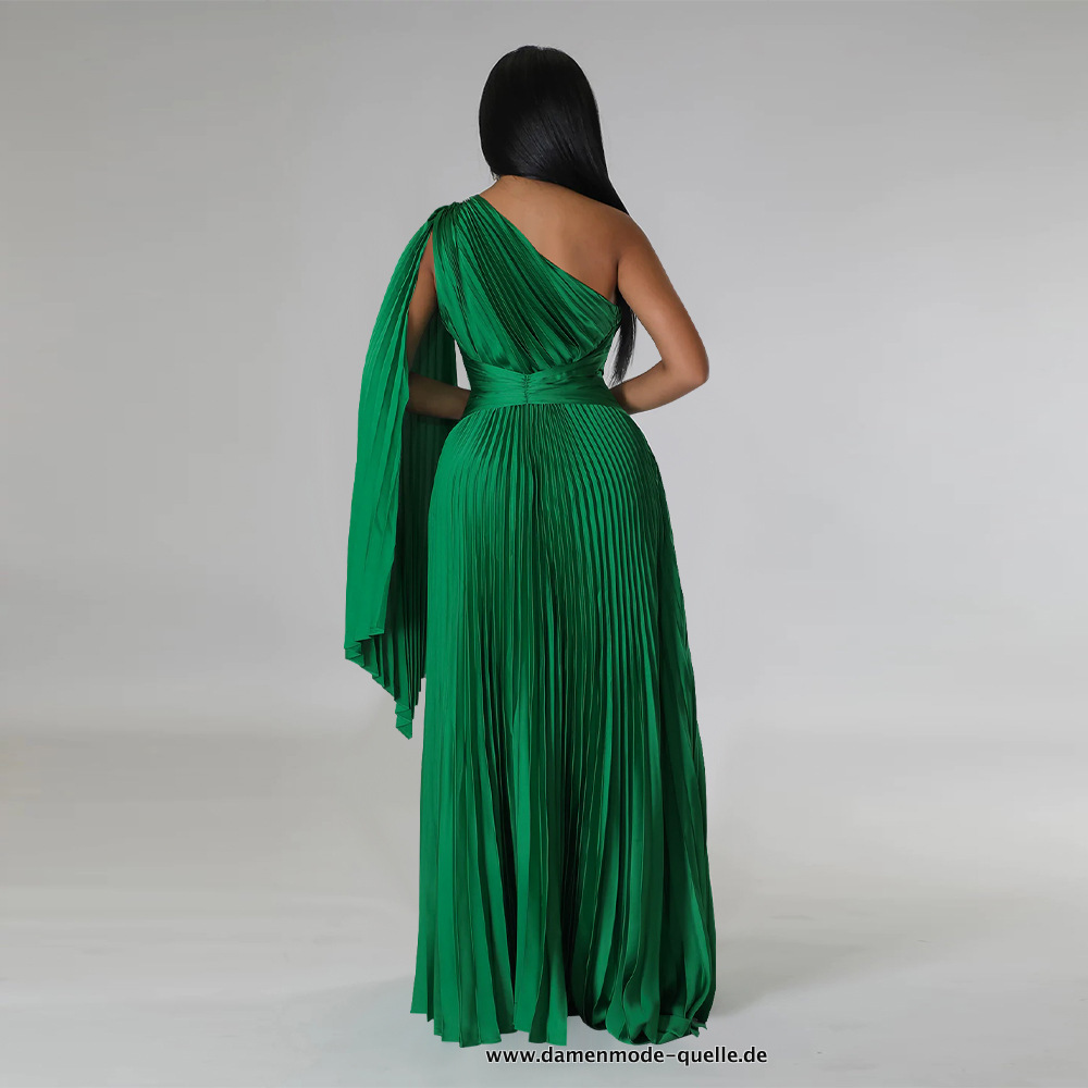 Seiden Kleid mit Arm Schärpe in Grün