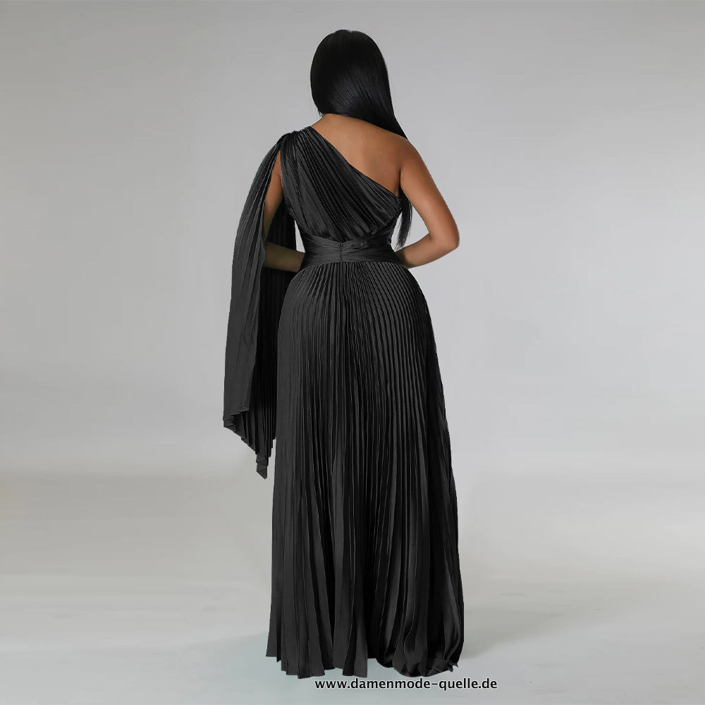 Seiden Kleid mit Arm Schärpe in Schwarz
