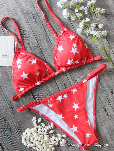 Sexy Sternen Print Bikini in Rot