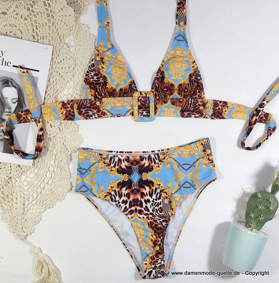 Sexy Vintage Print Bikini 