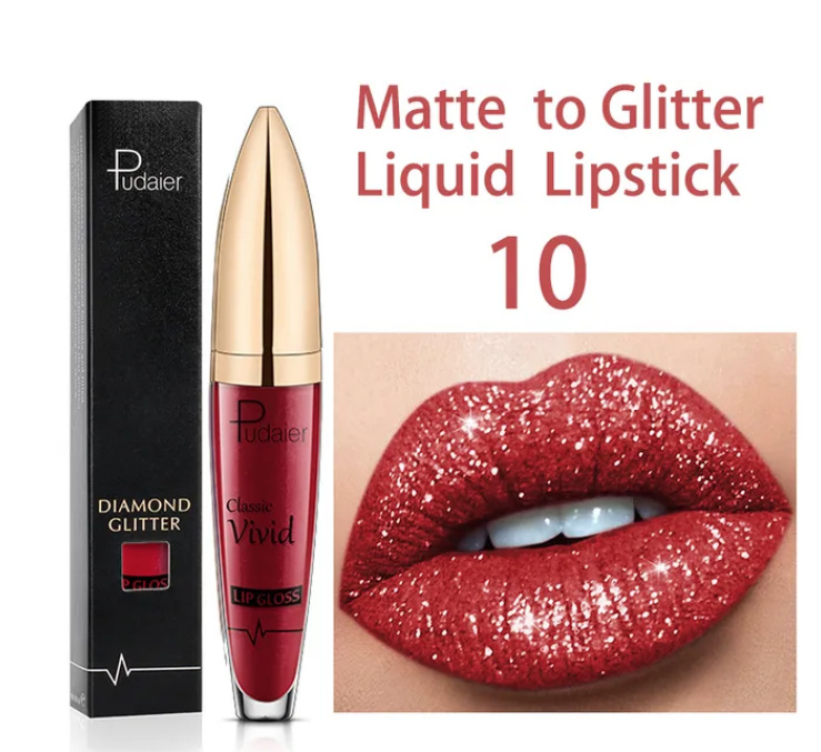 Shiny Diamant Glitter Lip Gloss Wasserfest Lipgloss Make Up Nr 10