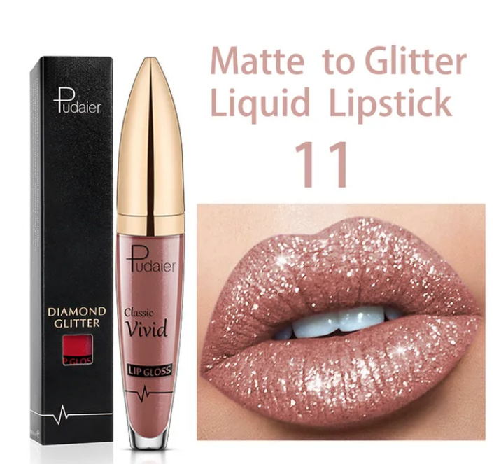 Shiny Diamant Glitter Lip Gloss Wasserfest Lipgloss Make Up Nr 11