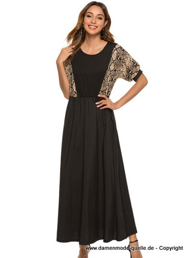 Snake Print Maxi Sommer Kleid